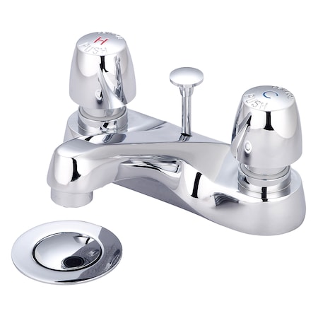 Central Brass Slow-Close Two Handle Bathroom Faucet, Centerset, Polished Chrome, Number of Holes: 2 Hole 3137-DAN2
